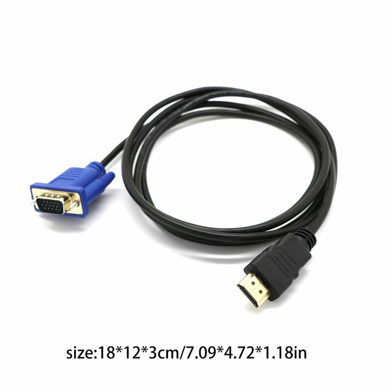 1M HDMI to VGA D-SUB Male Video Adapter Cable Lead for HDTV PC Computer Monitor