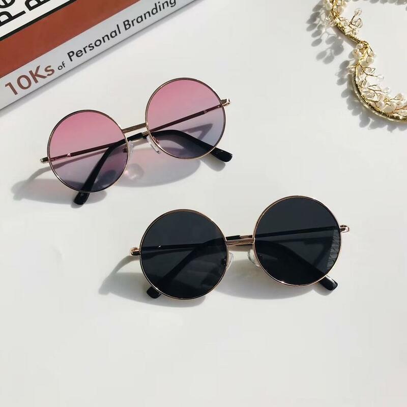 Neue Mode Retro Sonnenbrille Kinder Bunte Spiegel Gläser Jungen/Mädchen Metall Rahmen Kinder Nette Einfache Outdoor Brillen