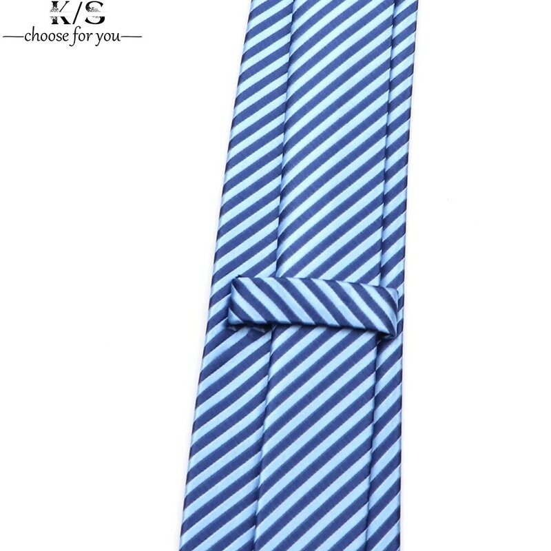 Fashion Classic Men's Tie Stripe Skinny Necktie 7cm Business Wedding Party Wear Soft Polyester Slim Gravatas Ties Gift for Men