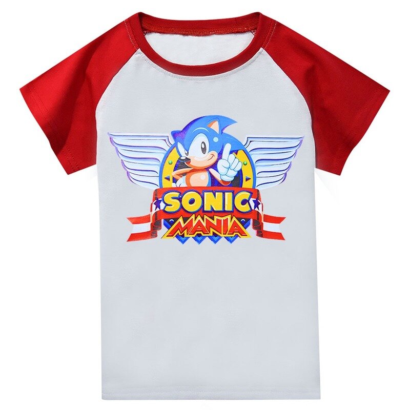 Sonic The Hedgehog 2020 summer new cartoon printing  boy  girl hit color sports casual refreshing cotton T-shirt top costumes
