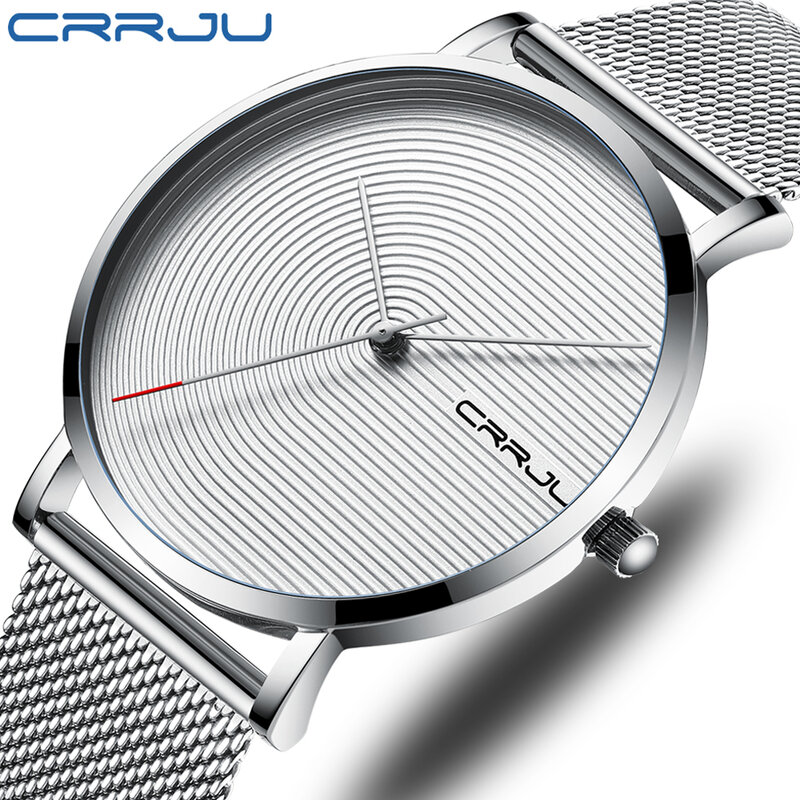Crrju-reloj deportivo de cuarzo para hombre, cronógrafo ultrafino e impermeable, marca de lujo superior, Masculino