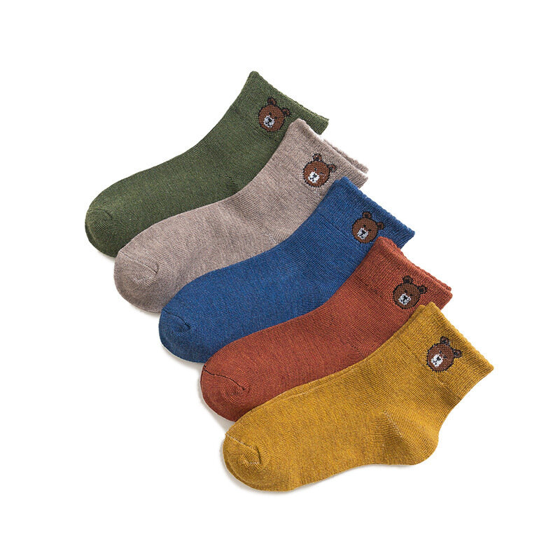 Calcetines antideslizantes para bebé y niño, medias transpirables de algodón para primavera y otoño, mantiene el calor, 5 pares