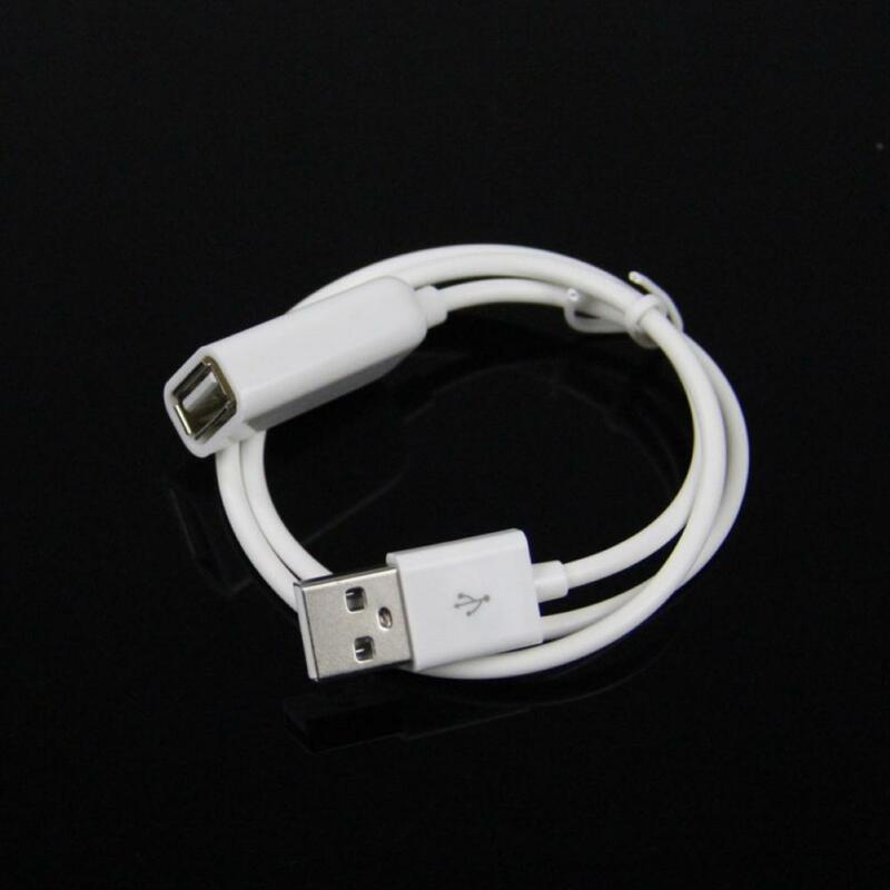 Biały pcv metalowe USB 2.0 męski na żeński przedłużacz z adapterem USB kabel przewód 1m 3Ft urządzeń USB hub