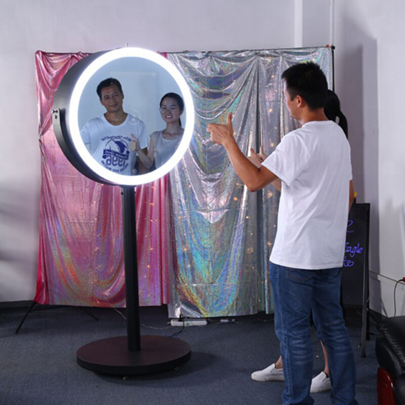 Round 23.6 Inch Lcd Screen Digital Signage Photo Booth, New Product Ideas Advertising Photo Booth, Diy Photo Booth