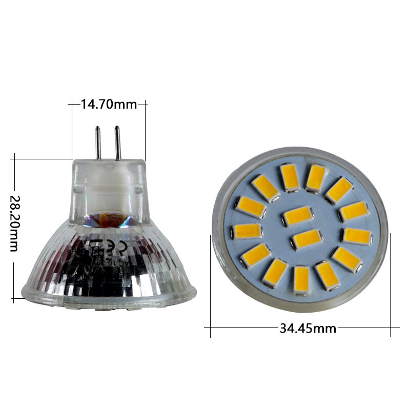 Lampada GU4 MR11 lampadina a Led 12v 24 v faretto 1W 2W Super Glass Cup diametro 35mm faretto Ac Dc 12 24 Volt lampada a risparmio energetico