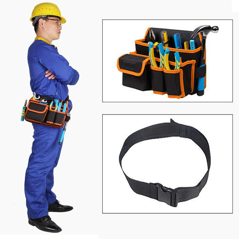 Bolsa de herramientas multifuncional, bolso de lona resistente al agua, cinturón, bolsa de herramientas de reparación de electricista, bolsillo de almacenamiento