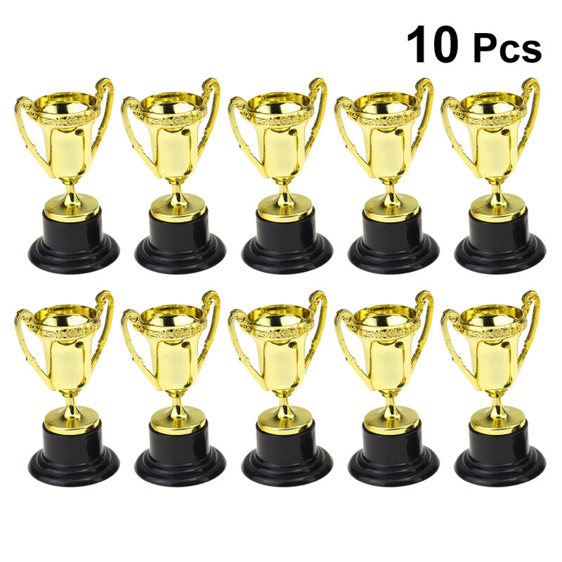 10PCS Plastic Trophy Awards concorso sportivo souvenir artigianali regalo Mini tazze d'oro trofei per bambini premi per l'apprendimento precoce