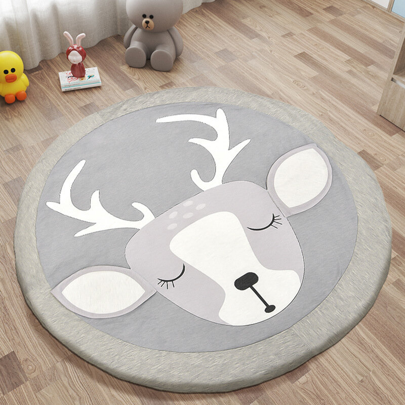 Baby Climbing Ins the New Round of Cartoon Cold Insulation MATS Children Without Glue Cotton Baby Crawling Mat Lovely Variety