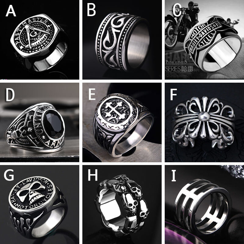 2020 anéis de moda para homens punk elefante flor oco para fora sliver junta anéis jóias presente em estoque