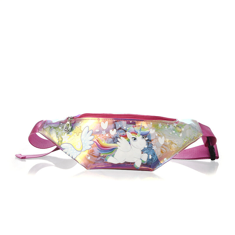 ¡Novedad! Riñonera transparente de PVC para mujer con diseño de unicornio, bolsa de viaje para teléfono, riñonera impermeable de dibujos animados para niños