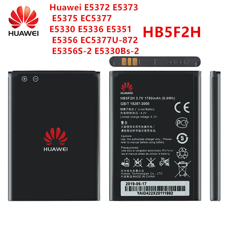 100% originale HB5F2H 1780mAh batteria Per Huawei E5372 E5373 E5375 EC5377 E5330 E5336 E5351 E5356 EC5377U-872 E5356S-2 E5330Bs-2
