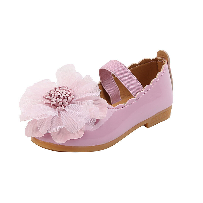 Toddler Baby Big Flower Leather Shoes Princess Girls Casual Flats Cute Party Wedding Dance Dress Shoes Spring Autumn Moccasins