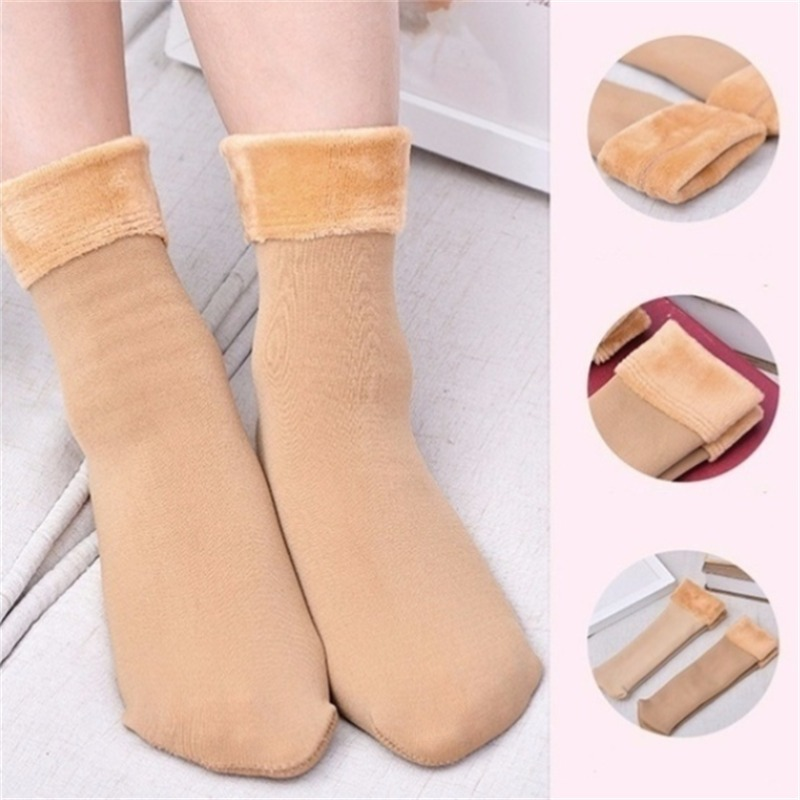 Зимние женские носки, бархатные ранние Повседневные носки для дома, теплые носки для снега, сохраняющие тепло носки для сна