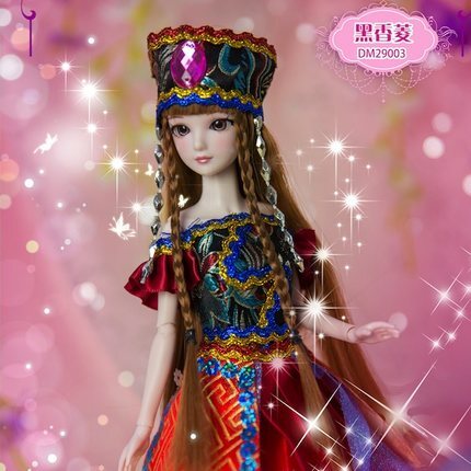 11 ''bjd人形氷の王女1/6おもちゃドレスかつら服靴メイク14の関節コスプレ人形人形のための女の子クリスマス