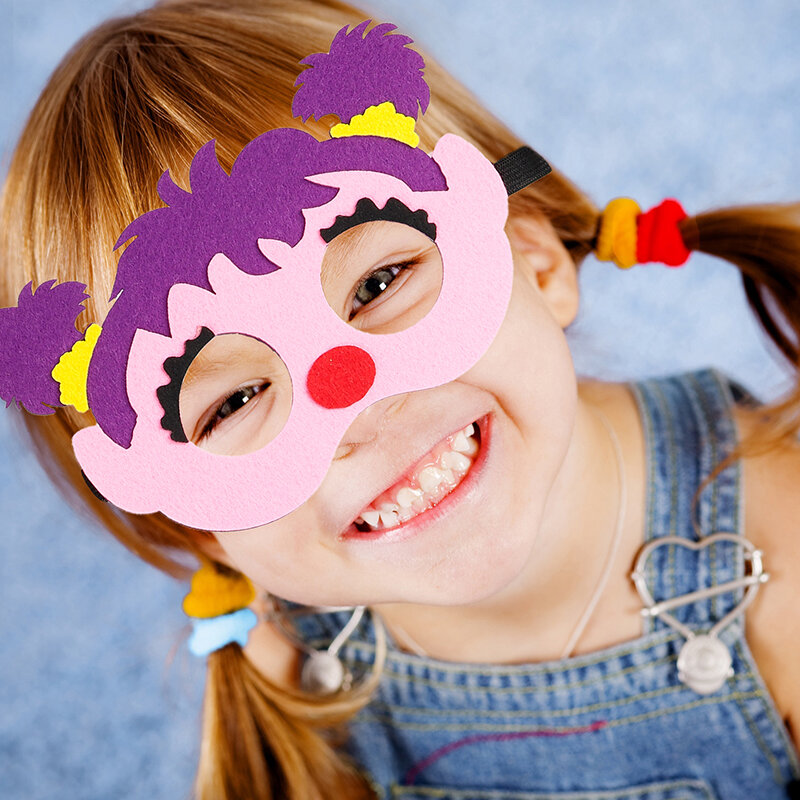 12Pcs sesamo Elmo Cookie mostro feltro maschera Set vestire costumi finta gioca Photo Booth puntelli forniture per feste di compleanno per bambini