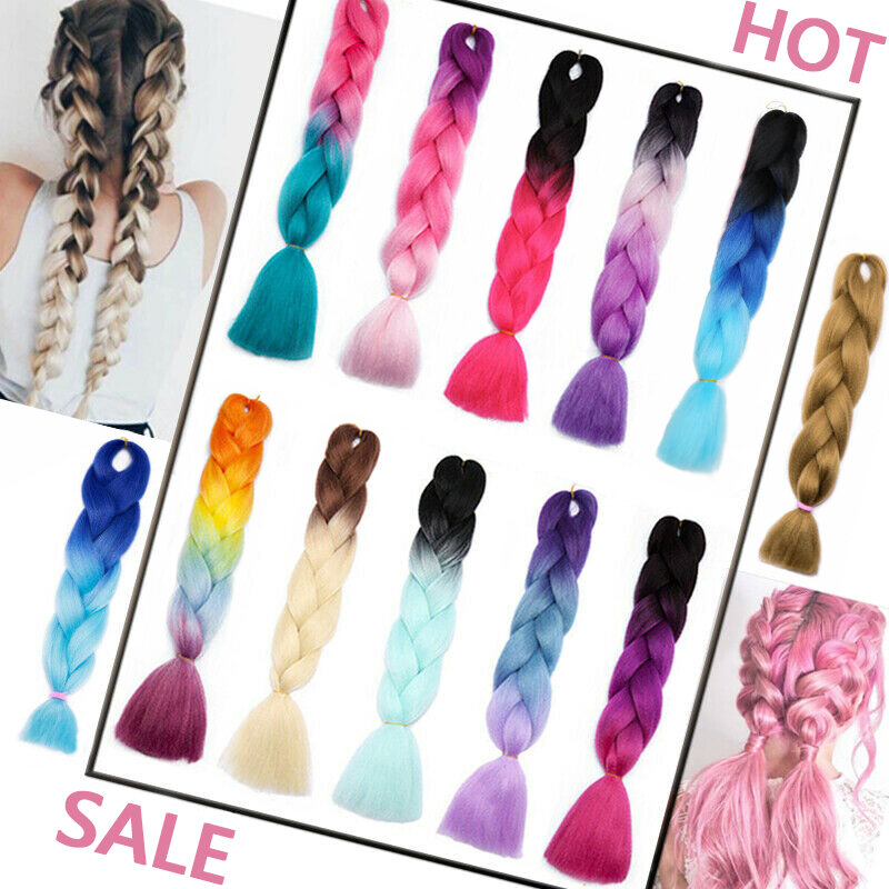 Плетеные волосы Black Star Jumbo, длинные волосы для наращивания, 24 дюйма, 100, г/шт., Омбре, синтетические косички, плетеные волосы для женщин