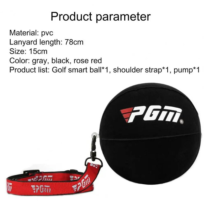 Pgm instrutor do balanço do golfe bola pvc ajustável inflável braço fixo postura corrector putter prática auxiliar golfe accessorie