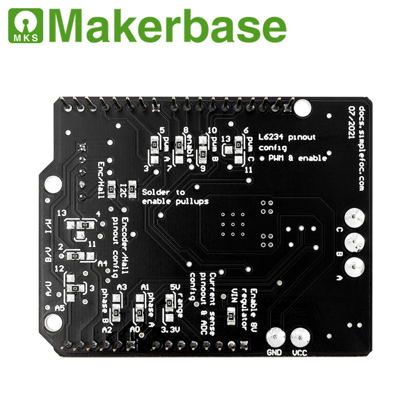 Makerbase 심플 FOC 쉴드 V2.0.4 FOC BLDC 모터 컨트롤러 보드, 아두이노 서보