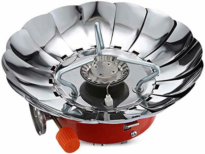 Portable Outdoor Camping Stove Mini Gas Snap-Type Lotus Burner Stainless Steel for Travelling Camping Hiking Picnics