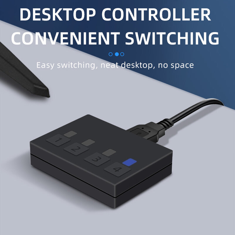 4K KVM Switcher Universal Stabile Professionelle Aluminium Legierung Computer Mit Zeigen Licht 4 Port USB Für Maus Tastatur Hub