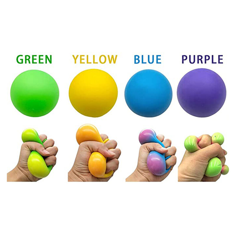 Bolas de alívio do estresse de 60mm para crianças e adultos cor em mudança rasgo-resistente não-tóxico bpa livre macio elástico brinquedo eig88