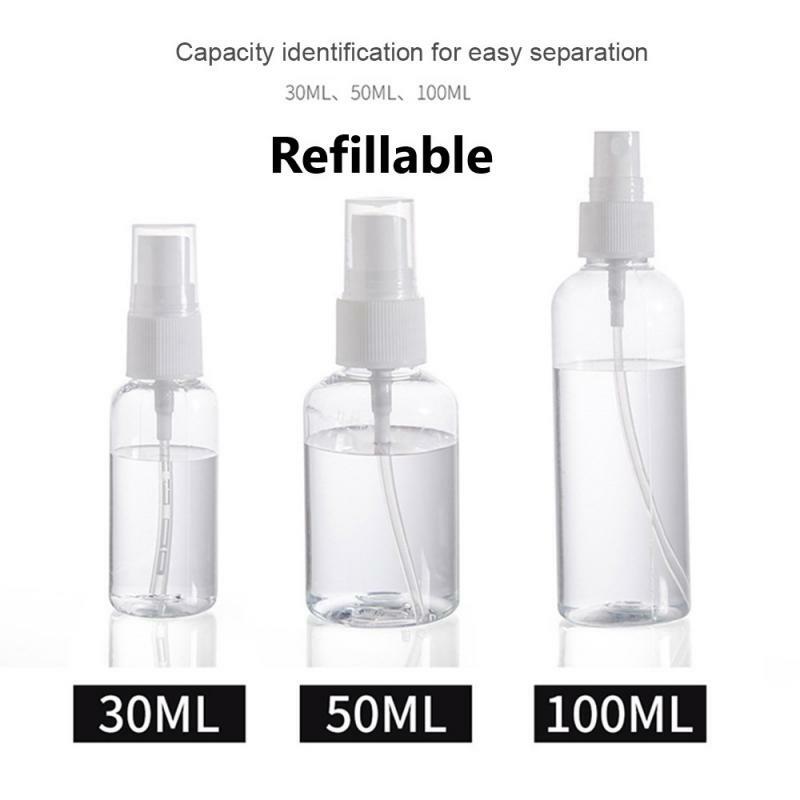30ml/50ml/100ml Refillable Mini Perfume Spray Bottle plastic Alcohol Atomizer Portable Travel Cosmetic Container Perfume Bottle