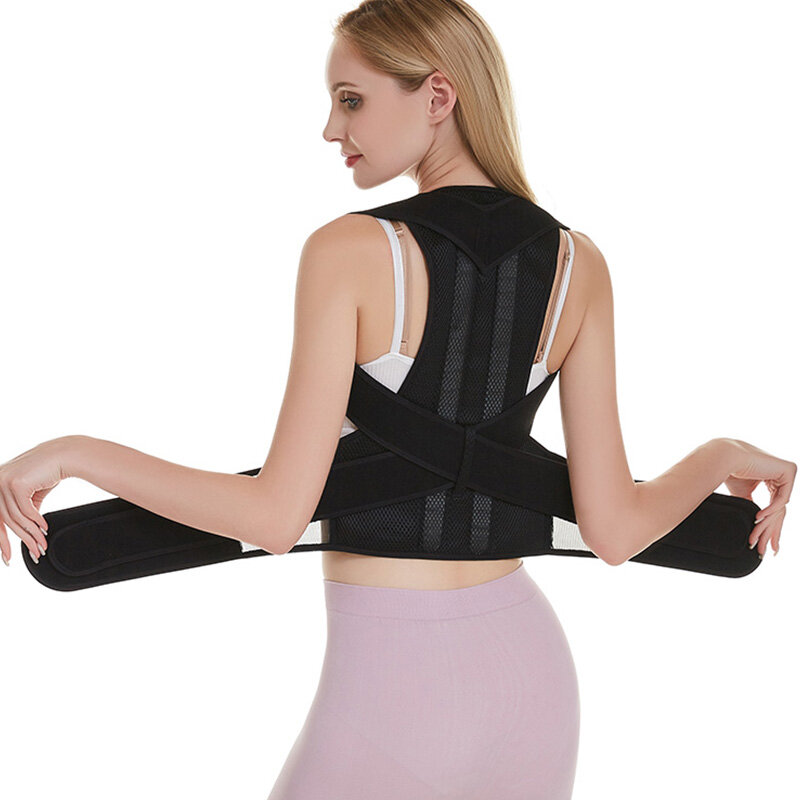 Corretor postural ajustável para homens e mulheres, suporte nas costas, ombro, lombar, braço, cinta, masculino, feminino, envio direto, saúde