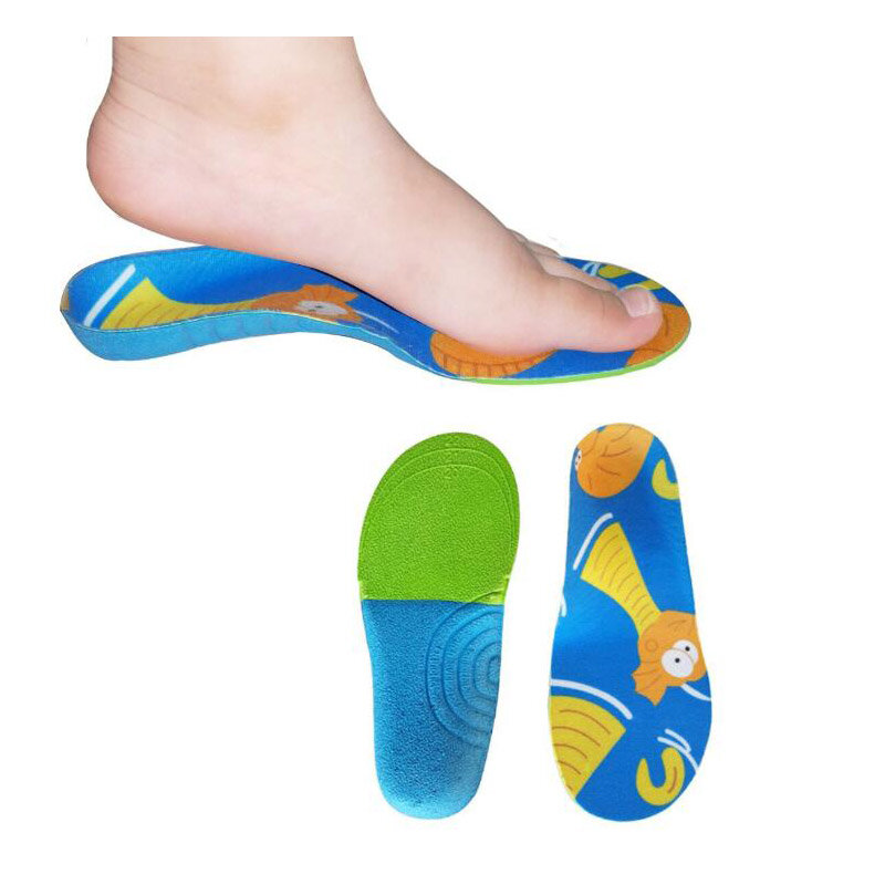 Детские ортопедические стельки для обуви с поддержкой свода стопы, мягкие стельки для мальчиков, Детские граффити из ткани, легкие тонкие ортопедические стельки