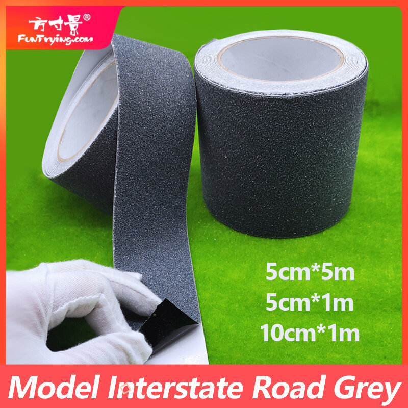 100*5cm modello Interstate Road Models nastro adesivo con adesivo posteriore Grey Tar Road Railway Landscape Modeling Country Road