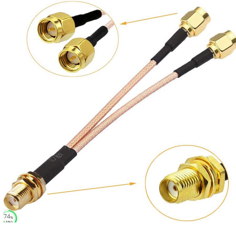 Hohe qualität Niedriger Verlust RG316 Verlängerung FPV Antenne Kabel SMA weiblichen zu 2 SMA männlich RF Coax Crimp Kabel Adapter