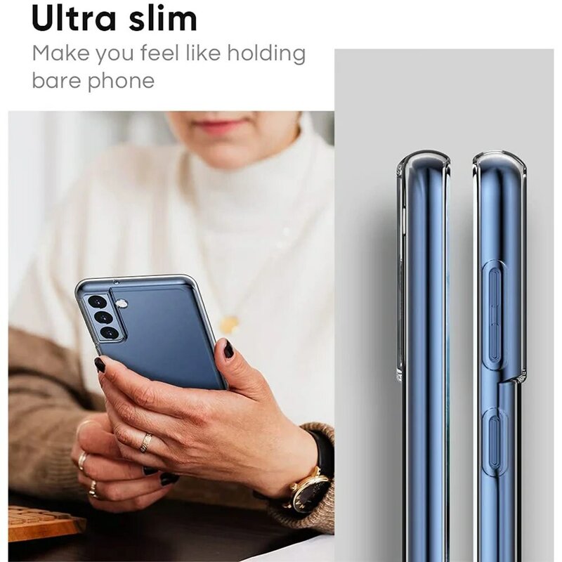 Funda de teléfono de silicona ultrafina para Samsung Galaxy S21, S20 Fe Ultra, S10, S9, S8 Plus, Lite, funda trasera completa transparente suave