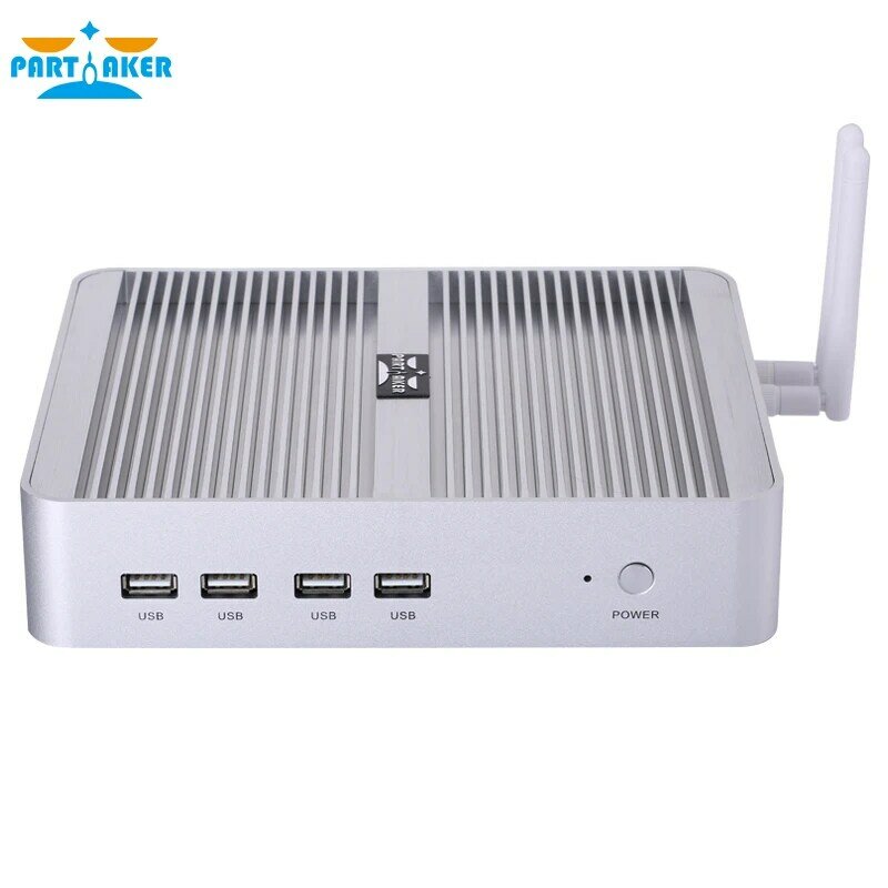 Partaker بدون مروحة كمبيوتر مصغر Core i5 8250U i3 8145U باور كمبيوتر مكتبي صغير i5 8th Gen Windows 11 4096x2304 HD Port LAN VGA WiFi