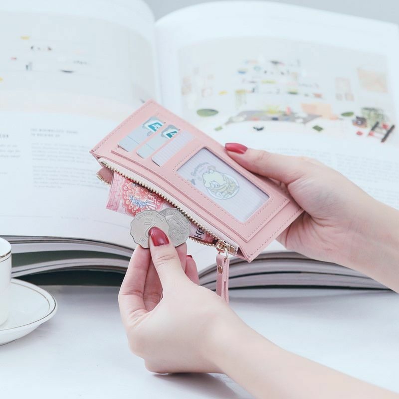 1 قطعة حامل بطاقة سستة المرأة حافظة بطاقات عمل سليم بطاقات الائتمان محفظة محفظة نسائية للعملات المعدنية الإناث المال حقيبة صغيرة محافظ