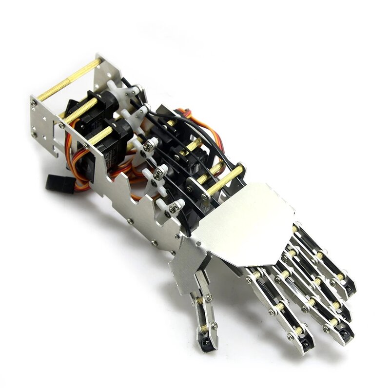 아두이노 로봇 프로그래밍 가능 로봇용 서보 포함 5 DOF 로봇 손 휴머노이드, 다섯 손가락 금속 조작기 암, 왼손, 오른손