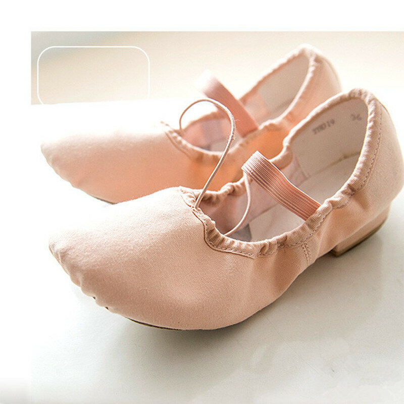 Płótno nauczyciel taniec buty podeszwie baletki z obcasem dla kobiet dorosłych taniec buty kobiety miękka podeszwa praktyka