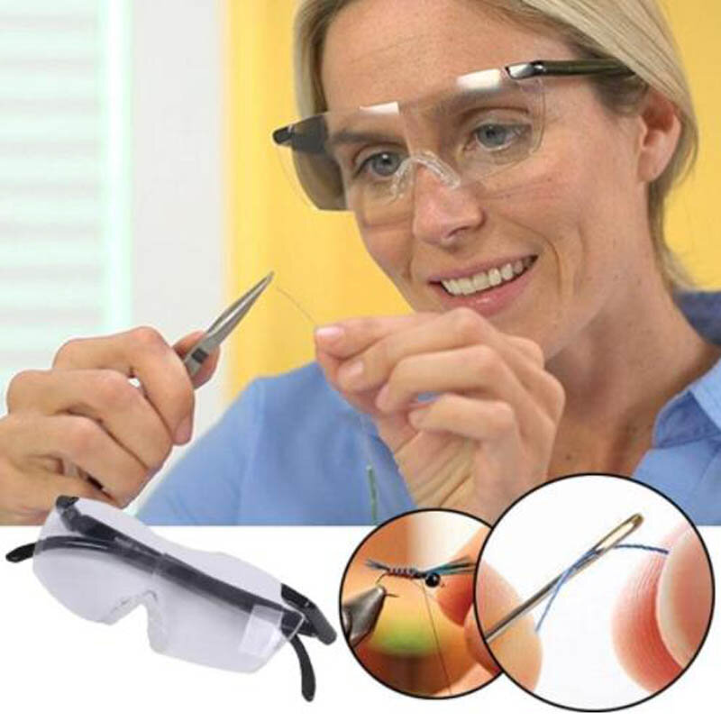 250 도 노안 안경 검은 돋보기 안경 안경 눈 보호 PC 패션 휴대용