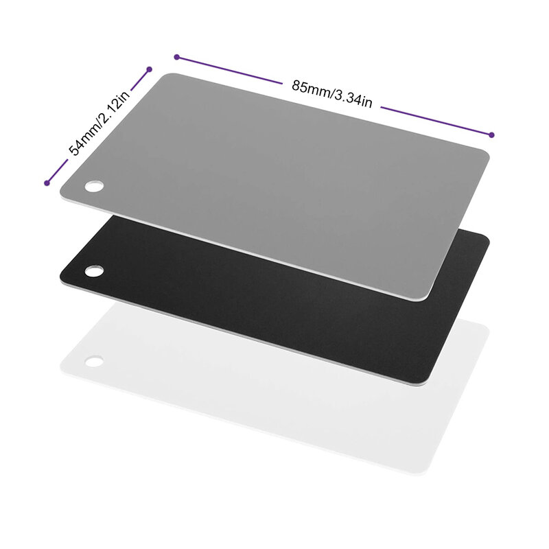 สีเทาสีขาวBalance Card 18% Exposureที่กำหนดเองสอบเทียบสีเทาการ์ดกล้องตรวจสอบวิดีโอDSLR