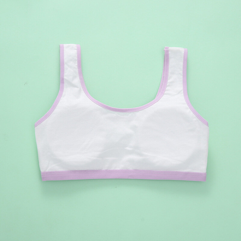 Soutien-gorge en coton pour filles, confortable, Anti-bosse, gilet mignon, dessin animé, enveloppé sur la poitrine