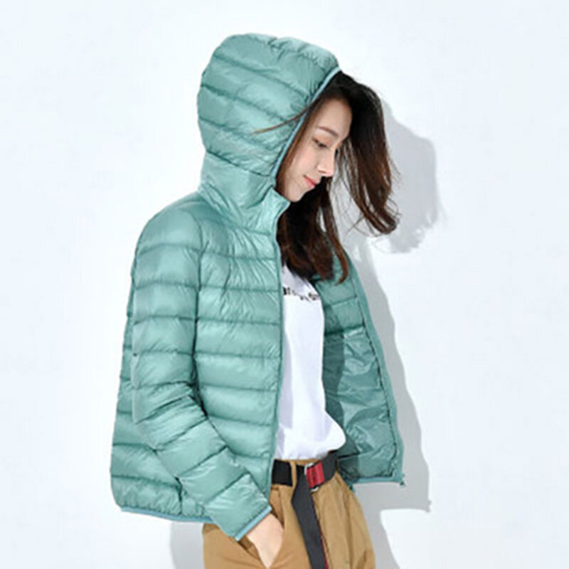 Chaqueta acolchada ultraligera con capucha para mujer, abrigo ligero de plumón, versión coreana, cálido, otoño e invierno, 2023