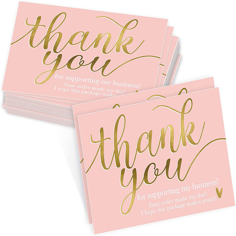 Tarjeta de agradecimiento Rosa por apoyar mi tarjeta de visita pequeña, tarjeta de felicitación de agradecimiento, tarjeta de agradecimiento para vendedores, regalo de 5x9cm, 10-50 piezas