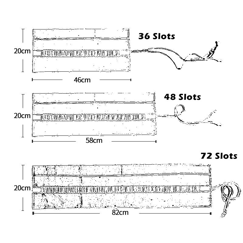 Rose & นาฬิกาดินสอห่อ 36/48/72 สล็อตผ้าใบปากกาปากกาสำหรับแปรงMarkerเครื่องเขียนอุปกรณ์โรงเรียนF756