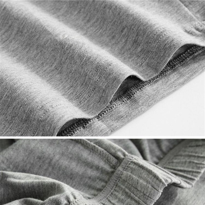 Pantalones cortos de pijama para hombre, ropa de dormir Sexy, elástica, de algodón, cómoda, transpirable, informal, color sólido