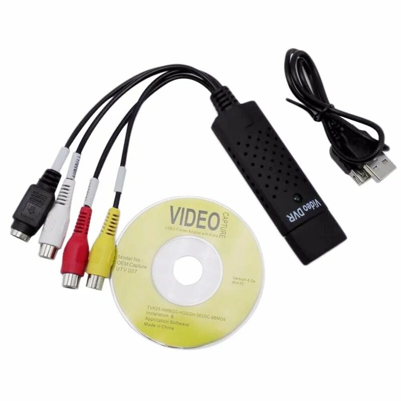 Easycap USB 2.0 Easy Cap Video TV DVD VHS DVR Capture Card Easier Cap USB Video Capture Device Support Win10