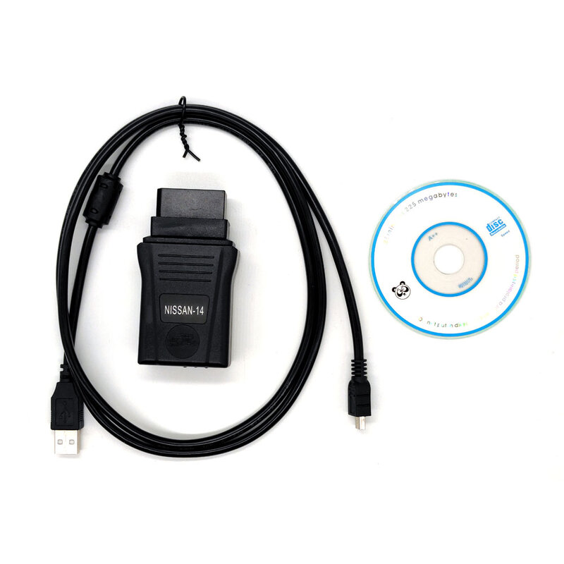 Диагностический сканер OBD2, 14 контактов, USB-кабель
