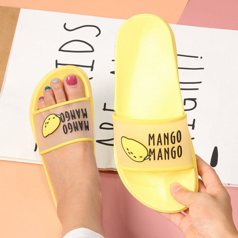 Sandálias femininas de verão, chinelos fofos para mulheres, cores gelatina frutas, transparente, sapatos de dedo aberto, sandálias de praia, 2020