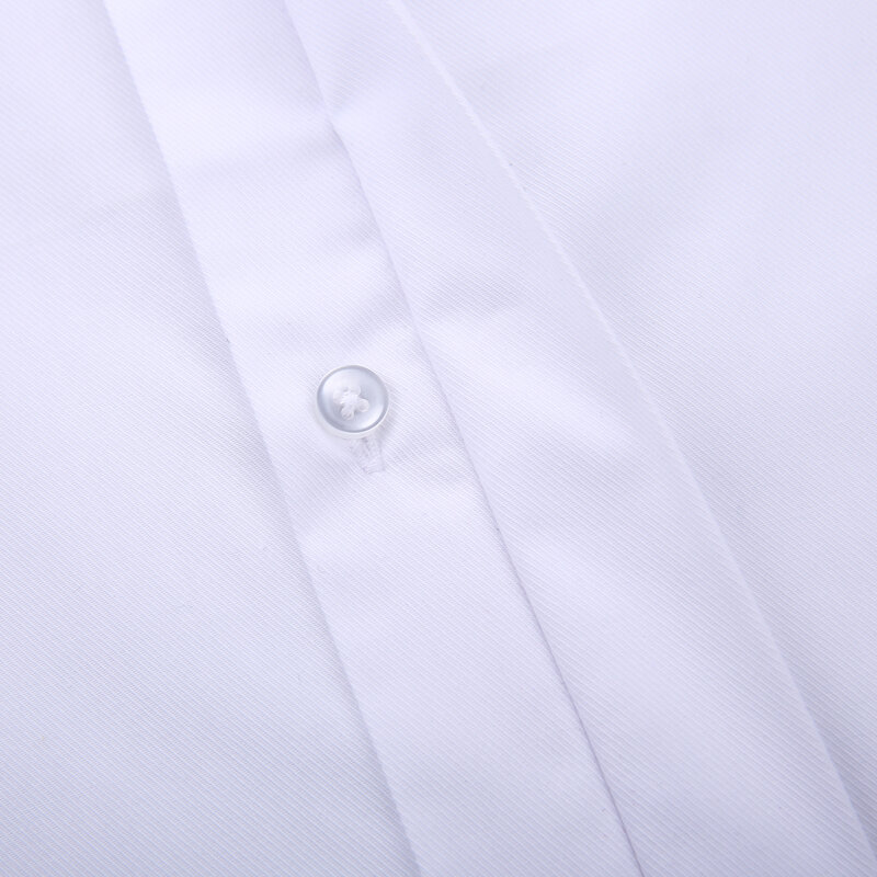Męski klasyczny francuski mankiet ukryta sukienka z guzikami koszula z długim rękawem formalne biznesowe standardowe białe koszule (spinki do mankietów w zestawie)