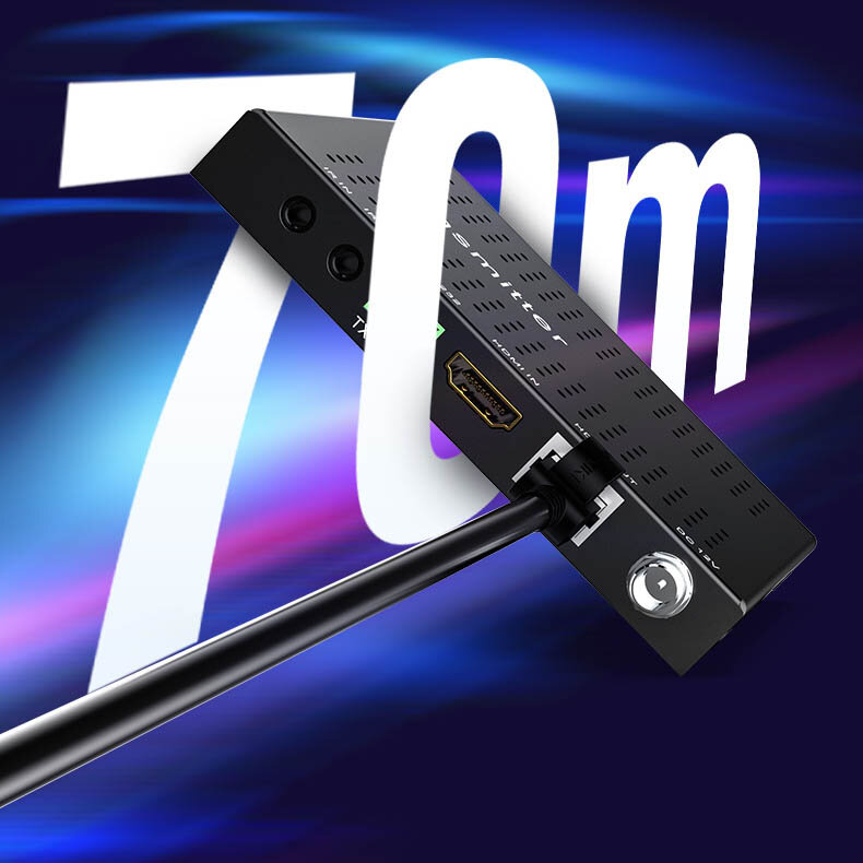 Jedna para przemysłowy przedłużacz HDbaseT 230ft /70M (nadajnik-odbiornik) przedłużacz HDMI obsługa kierunkowa IR RS232 EDID