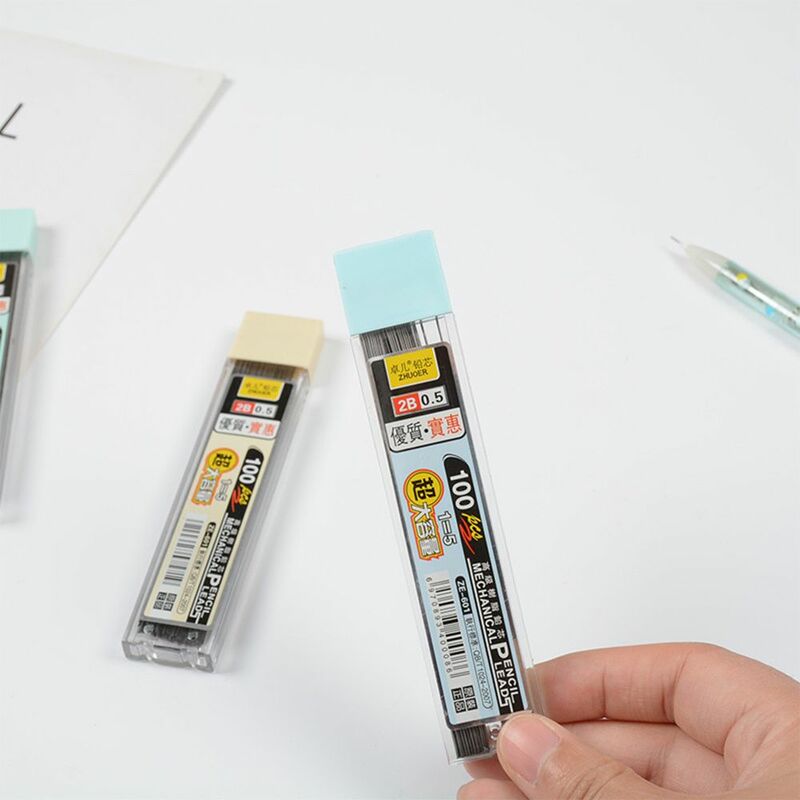 100 pces 05/07mm lápis mecânico reenchimento durável automático lápis recarga estudante escrita desenho suprimentos