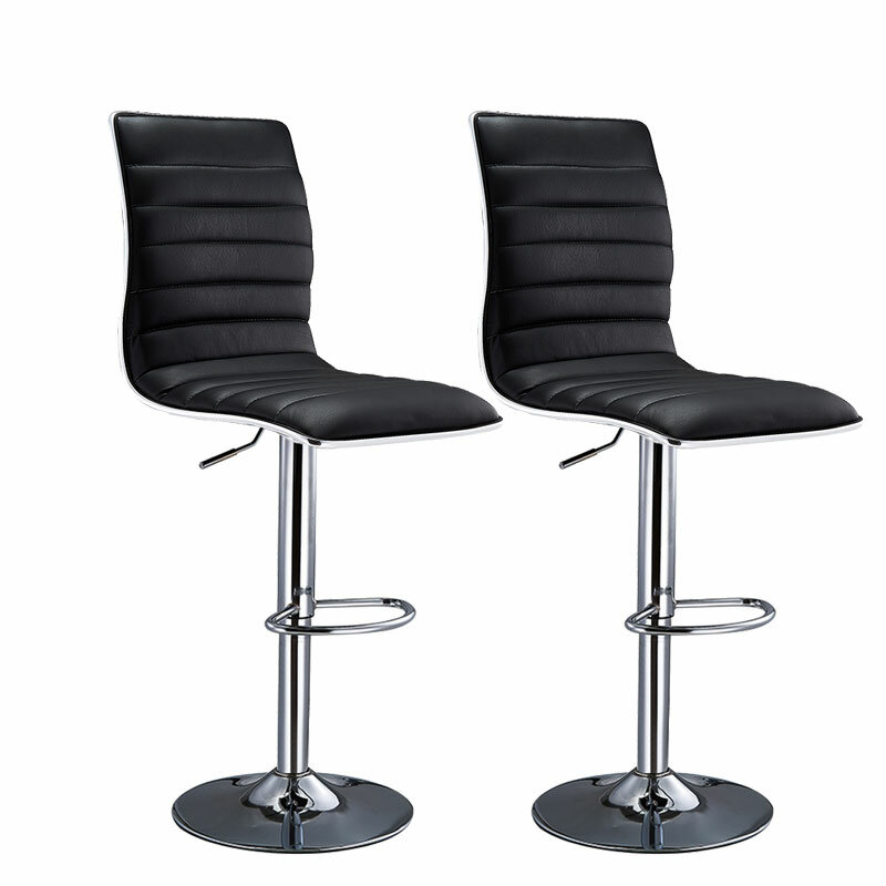 2pcs Soft high back PU Leather Bar Stool Home Kitchen Breakfast Pub Bar Stools With Footrest Barber Shop Chair Deliver to Europe