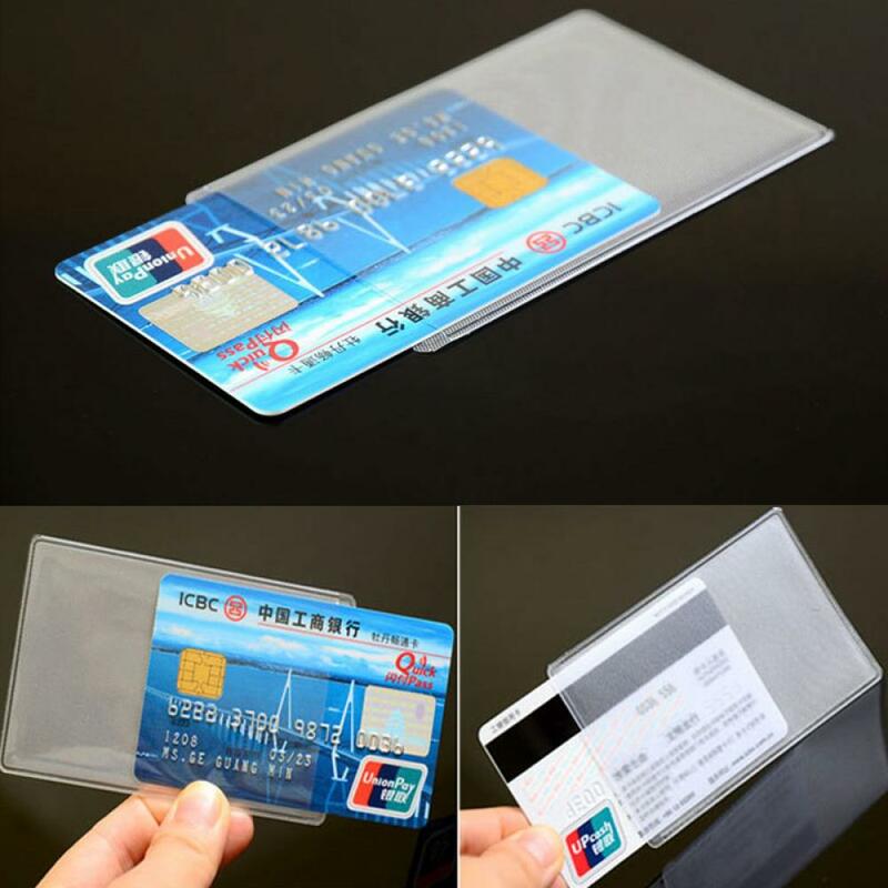 Porte-carte d'identité en PVC transparent, étui de protection pour carte d'identité, protecteur de carte de crédit étudiant, couverture de carte de visite